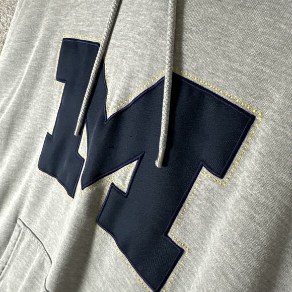 Vtg Nike Team Hoodie Men L Center Swoosh Michigan Wolverines Gray Embroidered - Picture 3 of 8